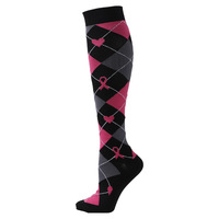 Pack en vrac Chaussettes de football à ruban rose pour jeunes Chaussettes de compression pour le sport de sensibilisation au cancer du sein pour infirmière au genou
