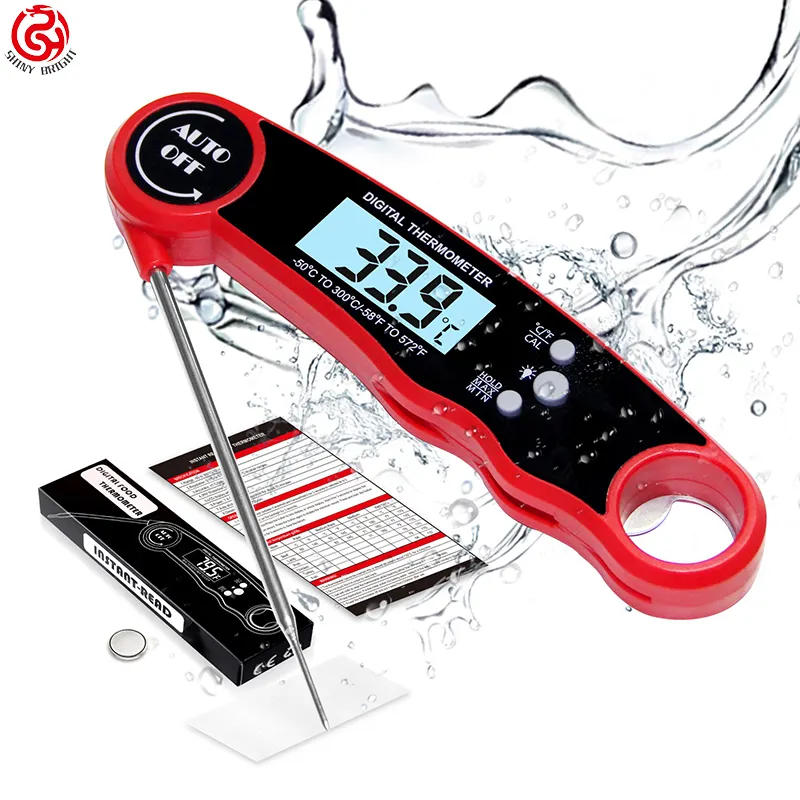 Умный мгновенный считывание, водонепроницаемый цифровой термометр для мяса, термометр для приготовления барбекю, Кухонный Термометр со складным зондом, термометр для еды