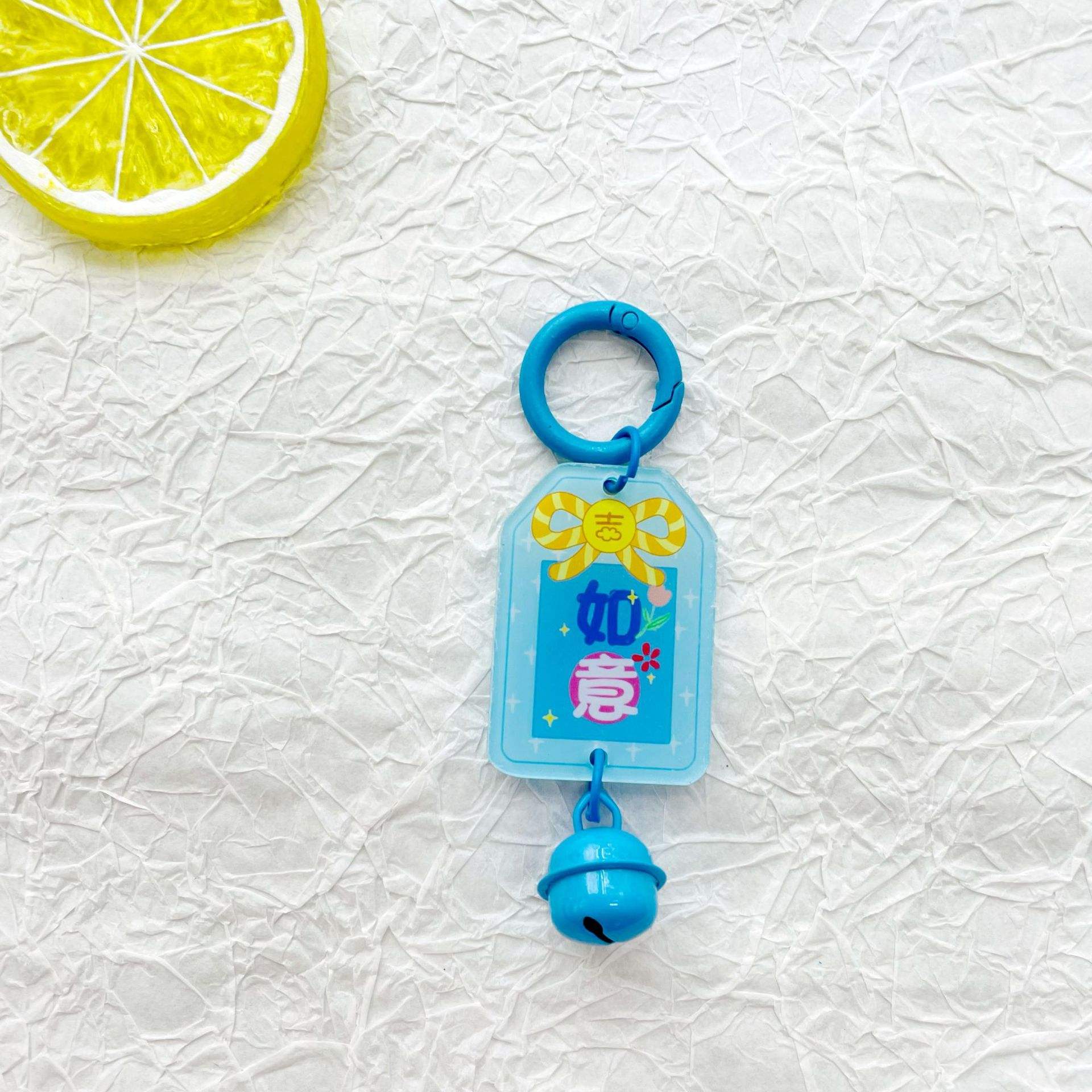 Anillo de Primavera Azul Ruyi acrílico 17 campana