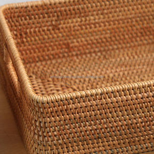 Panier en rotin rectangulaire écologique en gros Décoration de la maison et panier de rangement de blanchisserie de Chine - Product Image 4