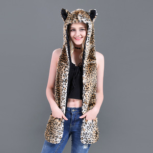 <span class=keywords><strong>Gorro</strong></span> <span class=keywords><strong>de</strong></span> piel sintética con orejeras 3 en 1, <span class=keywords><strong>gorro</strong></span> con capucha, bufanda y guantes, con bolsillo <span class=keywords><strong>de</strong></span> pata, <span class=keywords><strong>gorro</strong></span> <span class=keywords><strong>de</strong></span> peluche para disfraz <span class=keywords><strong>de</strong></span> fiesta - Product Image 4