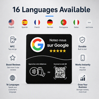 Autocollant de table NFC en PVC |   Support RFID 13,56 MHz sans contact avec code QR pour carte de visite, étanche en PVC