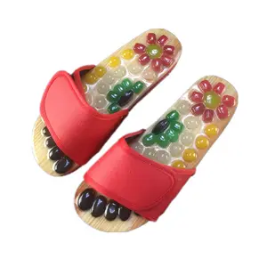 Foot Acupoint Massage Stone Slippers Sandal For Men Massage Slippers with jade stones and tourmalines