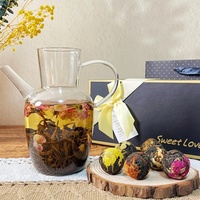 Thé en fleurs artisanal en forme d'œuf, thé chinois parfumé aux fleurs, thé aux herbes naturel pour la santé, emballage en coffret cadeau, vente en gros