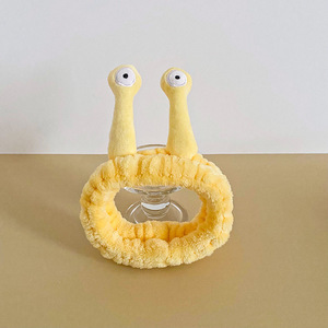 Qianjin Funny Cartoon Flannel <strong>Snail</strong> <strong>Headband</strong> High Elastic Spa <strong>Makeup</strong> Shower Hairband Skincare Hair Accessories for Women - Product Image 5