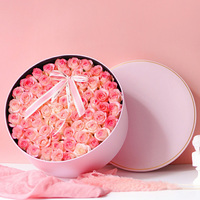Coffrets à chapeaux de velours de luxe 10 pièces, boîte-cadeau ronde de fleurs pour emballage de fleurs