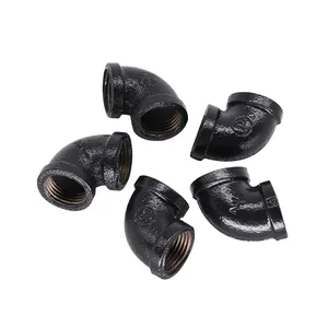 Hitam 3/4 "Tee Elbow Malleable Pipa Besi Fitting Bi Pipa Fitting untuk Pipa Pembuangan Api Gas Air Gi Fitting Pipa