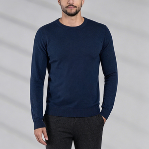 Pull en maille personnalisé avec logo du fabricant, en mélange de cachemire anti-boulochage, pour homme, col rond, idéal pour l'hiver - Product Image 1