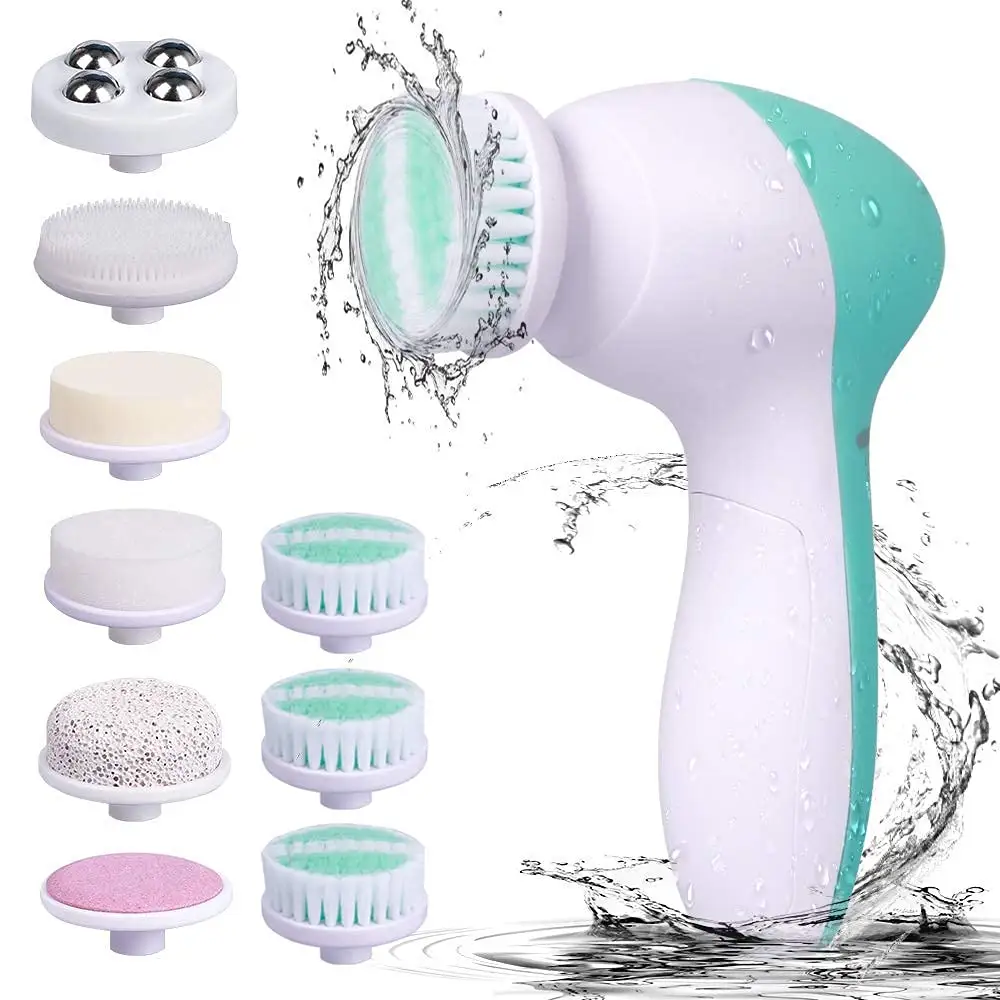 9 in 1 Facial Cleansing Brush Waterproof Skin Brush with 9 Heads Electric Face Scrubber for Exfoliating  Massaging and clean