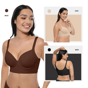 לוגו מותאם אישית במלאי חזק ועמיד מתכוונן שלוש בשורה ניילון אבזם מתאים חזייה בתוספת גודל חלקה חזייה - Product Image 2