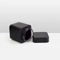 Botol Kaca Persegi Hitam Doff Anti Anak 2oz 3oz 4oz, Wadah Kaca Kedap Udara, Botol Bumbu Kaca Dengan Tutup