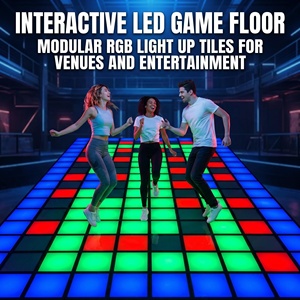 แผงพื้นเกม LED แบบอินเทอร์แอคทีฟ แผ่นเซ็นเซอร์ไฟ LED สำหรับกีฬา ใช้ในบ้าน สถานรับเลี้ยงเด็ก สนามบิน ทำจากโลหะ - Product Image 2
