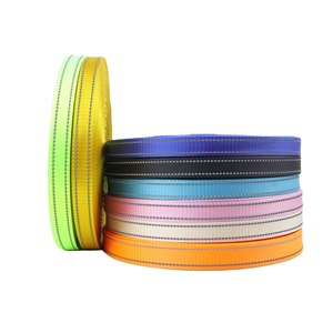 Alta calidad y alta visibilidad 15mm-1 pulgada negro verde azul rojo reflectante tejido Nylon PP correas para cinturones de collar de perro mascota - Product Image 4