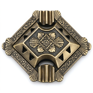 Antique Brass Ash Tray Ornate Decorative Cigarette <b>Ashtray</b> <b>Vintage</b> Metal Tabletop Ash Holder - Product Image 1