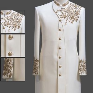 Blue Wedding Sherwani for Men With <strong>Silver</strong> Embroidery Indowestern Prince <strong>Suit</strong> - Product Image 6