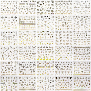 Calcomanías 3D para decoración de uñas, calcomanías huecas doradas de lujo, diseños mixtos, pegatinas adhesivas de flores para decoración de uñas, 30 Uds. - Product Image 6