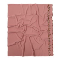 Hijab Nuosha OEM avec broderie florale et bord ondulé, élégant foulard long pour femmes musulmanes