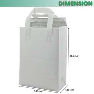 Sac de livraison de nourriture personnalisé avec logo, pour thé au lait à emporter, vin chaud, sac à déjeuner réutilisable, sac isotherme de livraison - Product Image 4