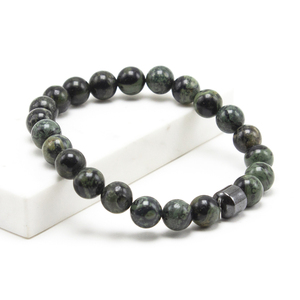 8mm Kambaba Jasper et Bracelet <span class=keywords><strong>Hématite</strong></span> Magnétique <span class=keywords><strong>L</strong></span>'énergie de Guérison <span class=keywords><strong>Pierre</strong></span> Gemme Perles Bracelet - Product Image 2