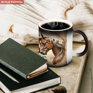 Tasse magique à changement de couleur 11oz en céramique noire givrée sensible à la chaleur pour la maison et la cuisine - Product Image 3