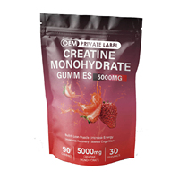 Complément alimentaire en gommes pré-entraînement OEM Gym, gommes pour développer les muscles, booster d'énergie, 5000 mg de créatine monohydrate en gommes