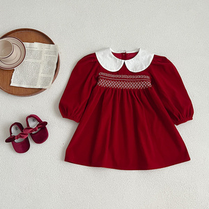 Automne bébé fille robe noël enfants fille robe poupée col manches longues enfant en bas âge princesse robe printemps enfants vêtements 1-6Y - Product Image 5