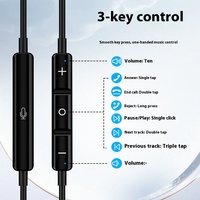 Écouteurs intra-auriculaires filaires Haohuaxin Type-C avec annulation active du bruit (ANC), étanches IPX-4, commandes intégrées pour le streaming en direct