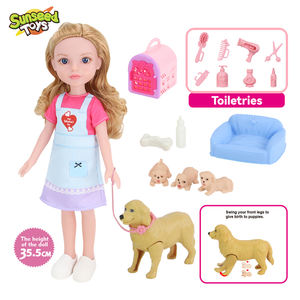 Muñeca de Moda <span class=keywords><strong>Reborn</strong></span> de Vinilo Plástico Sunseed, Juguetes Interactivos para <span class=keywords><strong>Mascotas</strong></span>, Ropa Intercambiable, Modelo de Juguete de 35.5cm, Certificado de Seguridad - Product Image 1