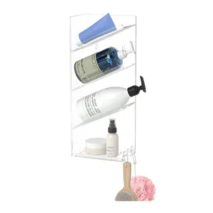 Acrylic Shower Caddy Shelves, Clear Slanted Shampoo Holder, Wall