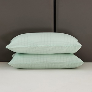 Funda de Almohada de Algodón Natural Orgánico con Estampado a Rayas, Fibra de Plata Pura, Tejida y Bordada, para Uso en Hogar, Hospital y Hotel - Product Image 1