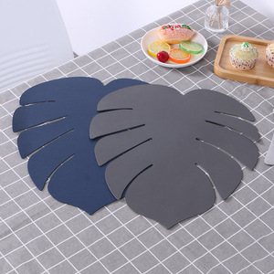 Napperons en feuilles de bananier amazoniennes, sous-verres épais imperméables pour restaurants occidentaux, jaune, vert, gris - Product Image 2