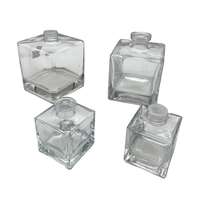 Bouteille diffuseur carrée en verre transparent de qualité professionnelle, flacon de parfum avec bouchon à vis