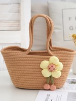 Sacs cabas tissés en corde de coton de couleur personnalisée, fournis directement par l'usine, pour femmes, à la mode, pour le quotidien et la plage