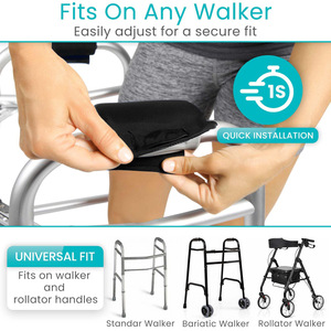 Poignées de marche Compassionate Care, rembourrage noir souple pour équipement de fitness, support antidérapant - Product Image 4