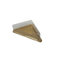 Boîte d'emballage individuelle pour toast triangulaire, recyclable en PET, vente en gros, boîte à gâteau en plastique pour 2/4 tranches de gaufres avec couvercle transparent