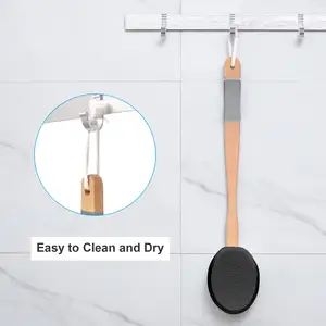 OEM/ODM Factory Beech Wood Body Lotion Applicator Brush With 1 Long Handle And 4 Replaceable Pads Eco-Friendly And Stylish
