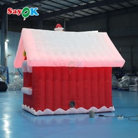 Tente de Noël gonflable portable Santas Grotto avec éclairage LED