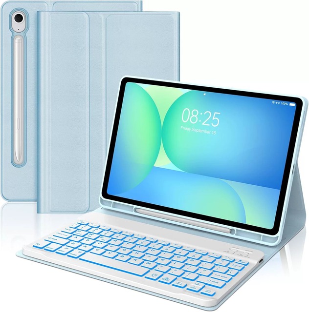 Slim Wireless  Keyboard Case for  Shockproof Protective Folio with Multi-Angle Stand Auto Wake/Sleep