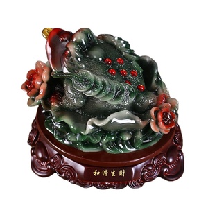 Statue de grenouille porte-bonheur Feng Shui en résine 2023, Statue de grenouille artisanale pour décoration de la maison, figurine de mascotte de <span class=keywords><strong>bouddha</strong></span> - Product Image 1