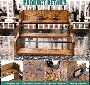 Estante de Almacenamiento de Condimentos de Cocina de Madera de Tres Niveles, Móvil, Ligero, a Prueba de Polvo, con Fácil Montaje - Product Image 3