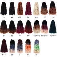 Extensiones de Cabello Sintético para Crochet, Estilo Gypsy Locs, 18 Pulgadas, 24 Mechones, Rizadas