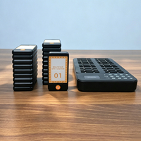 Base de clavier noire tactile avec 20 bipeurs vibrants sans fil, système d'appel pour clients de restaurant et café