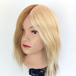 Cabeza de Maniquí de Alta Calidad para Entrenamiento con Cabello de 5 Colores, 100% Cabello Humano <span class=keywords><strong>Real</strong></span> para Peluquería, Corte, Tinte y Prácticas - Product Image 3