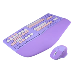 Kit clavier et souris sans fil ergonomique, ensemble clavier et souris multi-appareils, souris et clavier sans fil pour la maison, le bureau et le PC - Product Image 2