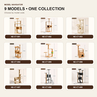 Tiang Garukan Kucing Mewah Multi-Level Modern dari Kayu Sisal yang Tahan Lama dengan Rangka Panjat, Menara Pohon Kucing, Rumah Kapsul Luar Angkasa untuk Kucing