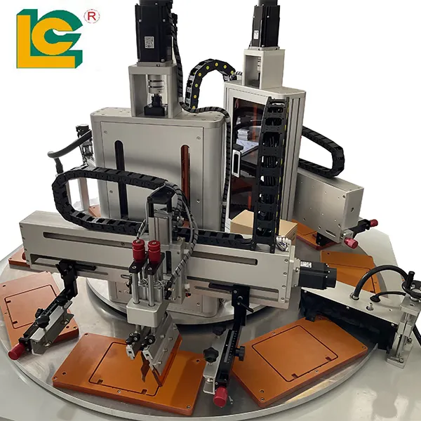 LC-Marke zweifarbiger Hochpräzisions-Rotationsflugzeug-Bildschirmdrucker für Berührungsplatten-PCB-Leiterplatten und Flugzeugprodukt