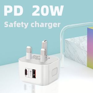 Wholesale Mini 20W UK US EU <b>Plug</b> Qc3.0 Quick Charger Pd 20W Phone Charger Dual Ports USB-<b>C</b> Fast Wall Charger <b>Adapter</b> for Phone - Product Image 6