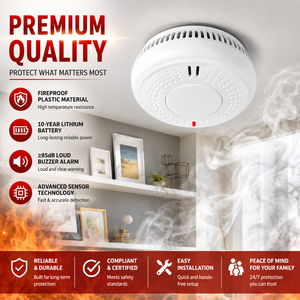 Detector <span class=keywords><strong>de</strong></span> <span class=keywords><strong>Humo</strong></span> Fotoeléctrico ANKA, Alarma <span class=keywords><strong>de</strong></span> Incendio para Seguridad en el Hogar, Certificado por TUV y Activfire - Product Image 1