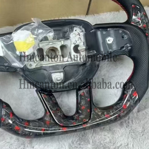Volant de direction en cuir perforé en fibre de carbone forgée de qualité supérieure avec LED pour Dodge Challenger - Product Image 5