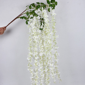 Flores Artificiales al por Mayor, Glicina, Flor de Seda Colgante, Enredadera de Glicina Artificial, Flores Colgantes de Glicina para Boda - Product Image 5